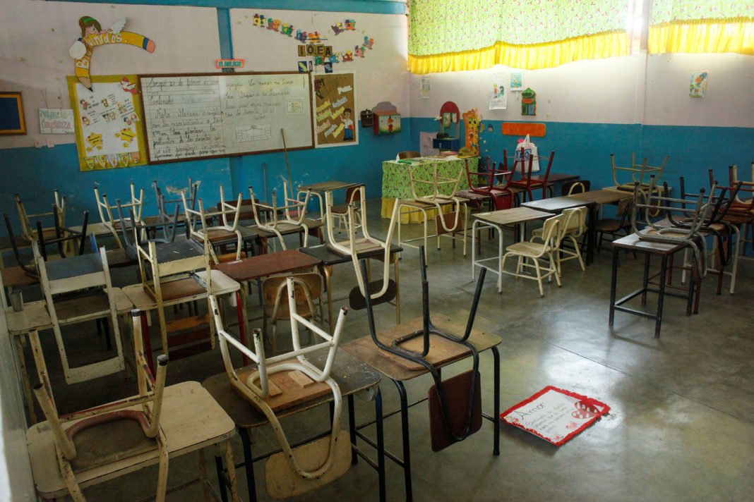 A view shows a classrom of Orlando Garcia state primary school in Socopo